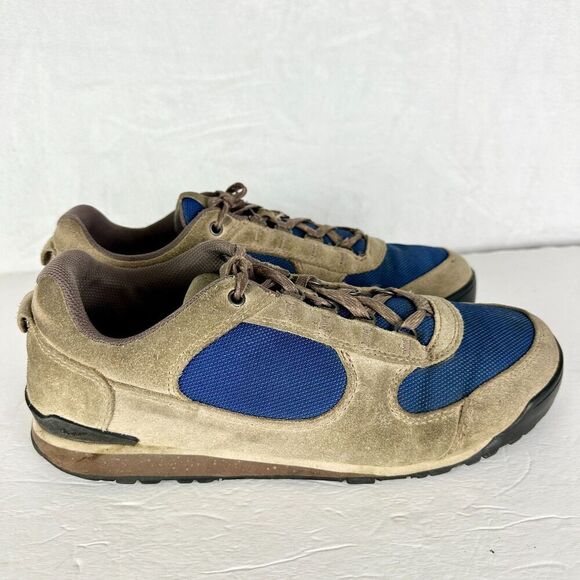 Danner Men\'s Jag Low Hiking Shoes Size 9 Burro Brown True Blue 37397 Suede Nylon